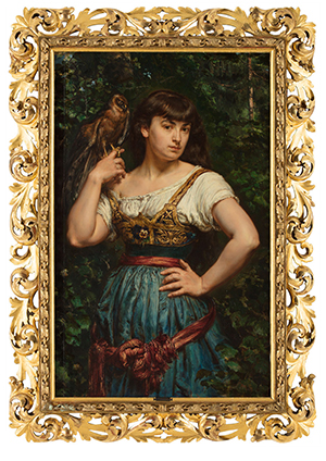 Jan Matejko - Portret córki Heleny z krogulcem, 1882 